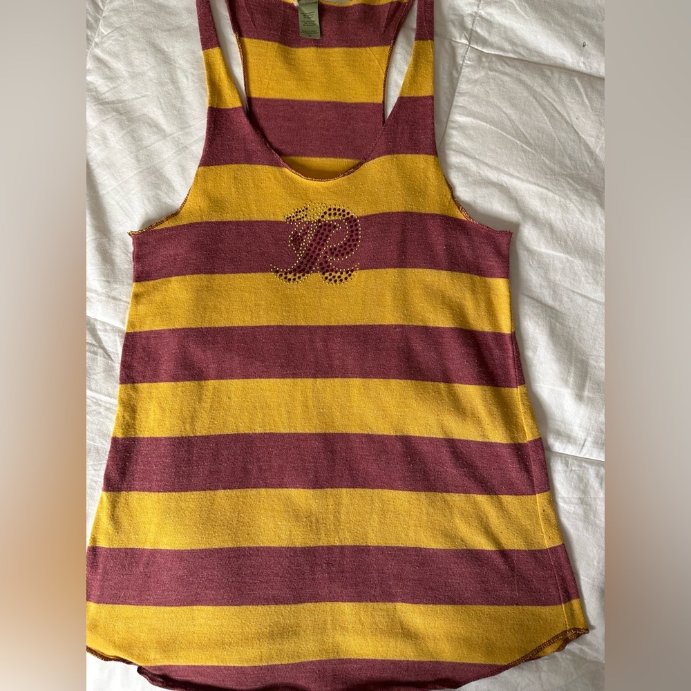 Women's Gold/Burgundy “R” Scoop Neck Racerback Tank Top
